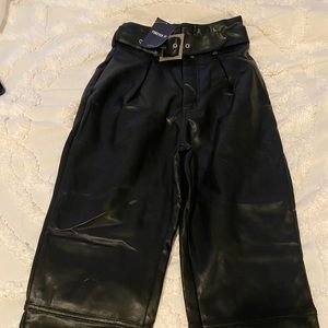 long leather black pants